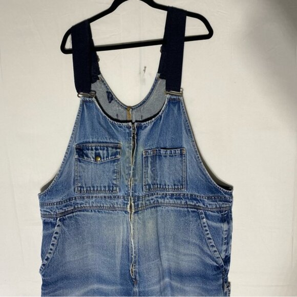 Vintage Toro Blue Distressed Denim Cropped Overalls 2XL - Picture 9 of 16